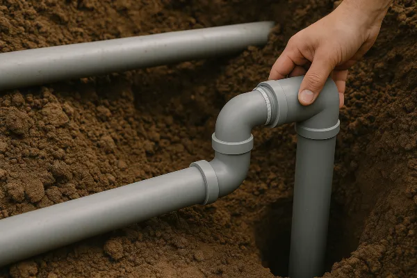 PVC pipes going underground