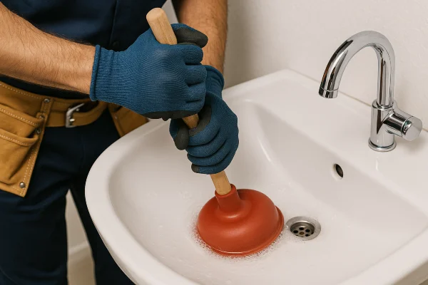 a male technician tightening a ball valve